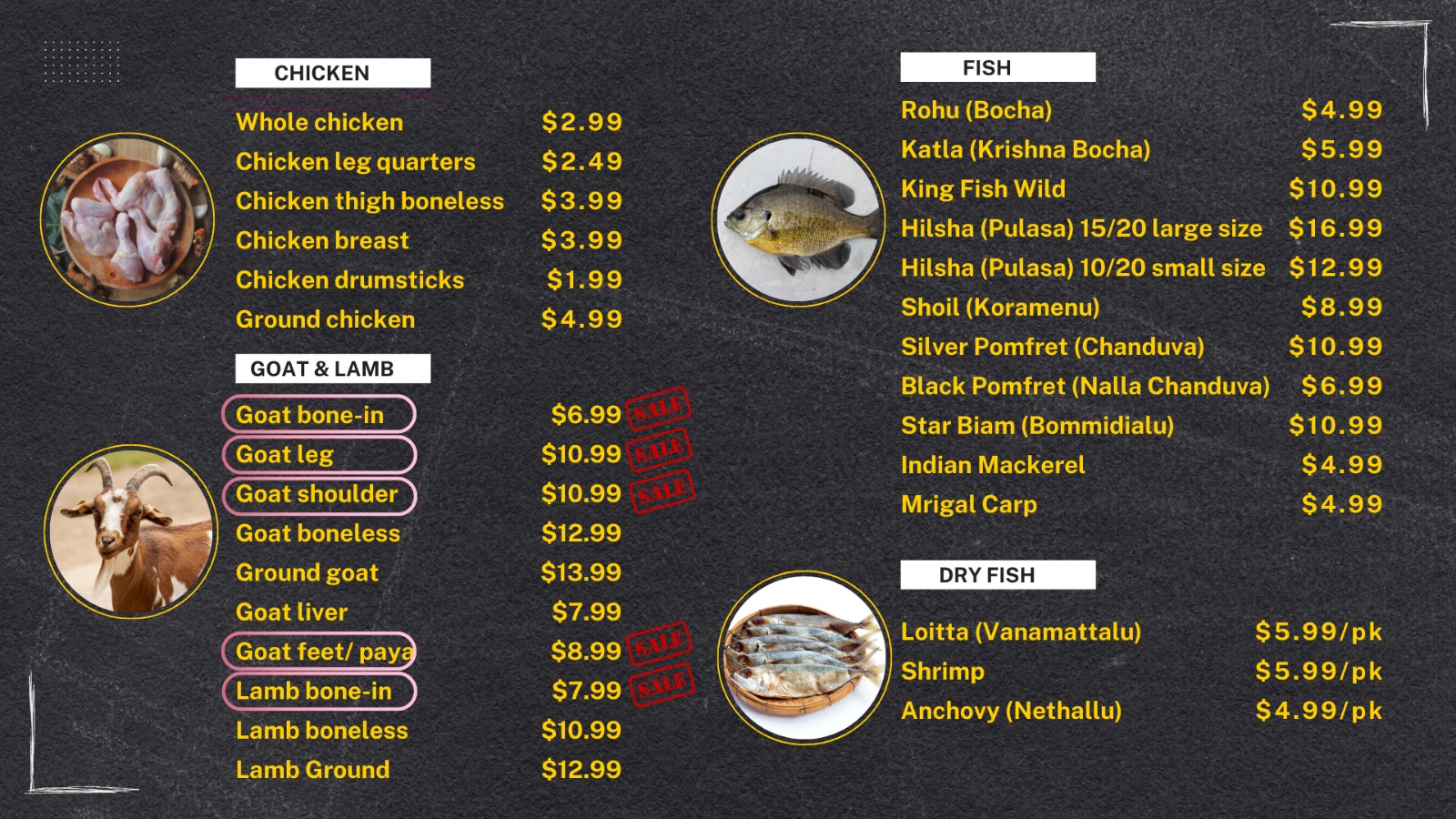 Meat Price List